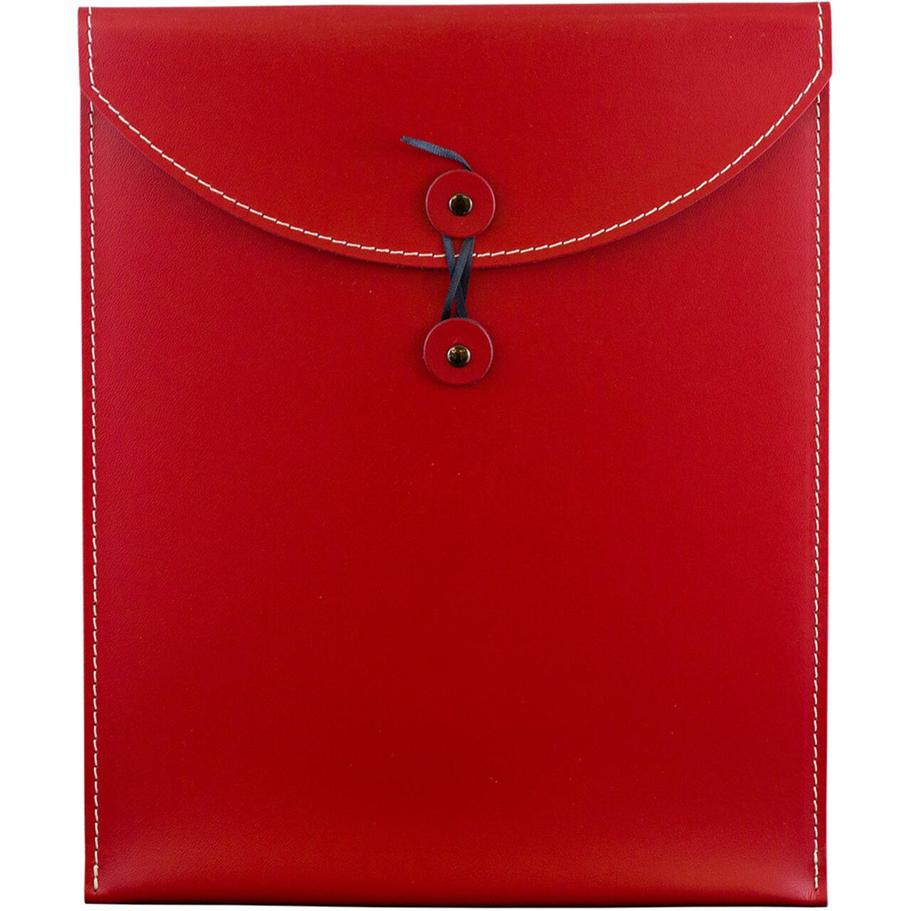 JAM Paper 9.5" x 12.5" Leather Portfolio with Button & String